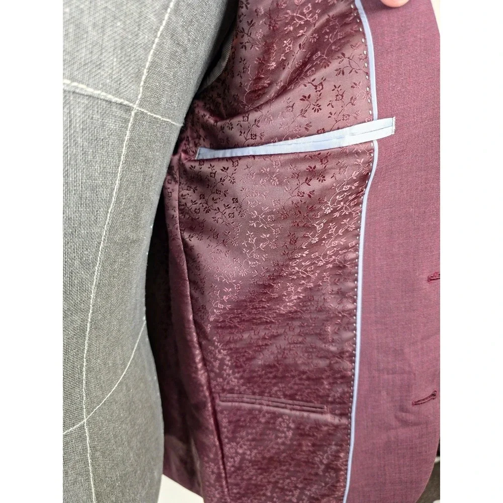 bar III Sport Coat Mens‎ 36R Red Wool Blend Two Button Blazer Suit Jacket NWT